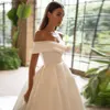 Partykleider SoDigne Modernes einfaches Satin-Hochzeitskleid schulterfrei sexy V-Ausschnitt nach Maß plus Größe Dubai elegant Vestidos De Novia T230502