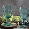 Vintage reliëf glas rode wijn glas Europees groot glas kleurrijk fruit wijnglas verjaardagsapglas