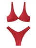 Damen Bademode Feste Krawatte Sexy Bikini 2023 Gepolsterter BH Hoher Beinverband Push Up Set Brasilianischer Badeanzug Frauen Y2k