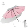 Paraplyer 8 revben fick mini paraply anti uv paraguas sol regn vindtät lätt vikbar bärbar för kvinnor män barn
