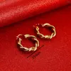 Hoop oorbellen Afrika Dubai Simple Fashion Twill Gold Color Trendy Jewelry for Women Bridal Wedding Party Accessoires Gift