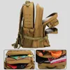 배낭 여행 팩 새로운 50L 군대 전술 배낭 남자 Molle Army Assault Backpack 3p 야외 방수 버그 사냥 트레킹 방향 자크 가방 J230502