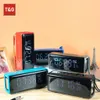 TG174 Mini-Bluetooth-Lautsprecher, Temperatur-Wecker mit Digitalanzeige, 3D-Stereo-Musik, Surround-Sound, unterstützt FM
