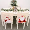 Housses de chaise Qifu Père Noël Flocon de neige Lin Couverture de broderie Salle à manger Décor de Noël pour la maison 2023 Noël Année Noel