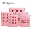 メールバッグ50pcs/lot Opaque Pe Plastic Exprance Envelope Storage Pink Red Color Mailing自己接着シールクーリエ230428