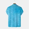 Camisas casuais masculinas B Botão de camisa do colar de colarinho curto Spring Spring Summer Summer Pesh Neck 3D Moda impressa Blusa Top