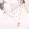 Catene Personalità della moda Collana da donna Creativo retrò Anello semplice Ciondolo luna Catena clavicola multistrato Trend Regalo per feste