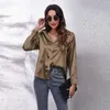 Kvinnors blusar Kvinnokläder Autumn/Winter 2023 Casual Loose Satin Silk Like Shirt Long Sleeve