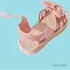 Sandali Sandali per bambini Ragazza Scarpe da principessa semplici rosa blu gialle alla moda Scarpe da bambina con nodo a fiocco Scarpe casual da ragazza della scuola