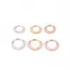 Copper Inlaid Cubic Zircon Ear Bone Rings Nose Ring Earbone Ring Dual Purpose Huggei Hoop Earrings 20g Colorful Tennis Puncture Piercing Body Jewelry Shiny Cz Stone