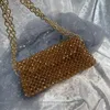 Sacs de soirée perlé sac à bandoulière femme concepteur femmes tendance petit carré Transparent tissé perles à la main mignon sac à main sac à main