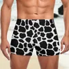 Maillots de bain pour hommes noir et blanc imprimé vache maillot de bain motif taches animaux rester en forme boxeurs de bain grande taille entraînement