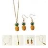 Серьги ожерелья устанавливают симпатичную кожу сладкую ананасовую вечеринку для годовщины половина 22