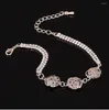 Bracelets à maillons Bracelet en cristal autrichien de luxe pour femmes couleur or Rose bijoux à breloques à la mode # B087