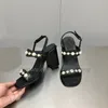 Kadın tasarımcı sandalet terlikleri yüksek topuk 7.5cm kristal elmas kadınlar lüks parlayan düz sandalet yaz en çok satan plaj terlikleri kutu