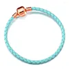 Bracelets porte-bonheur classique chaîne en cuir plaqué argent Bracelet de marque de haute qualité pour femmes hommes authentique fabrication de bijoux cadeau
