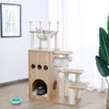 Scratchers Fast Dostaw Pet Cat Tree House Condo z hamakiem CIGE Drewno Cat Scrating Cat Hole Post Post dla kotów Kotek