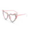 Lunettes de soleil Mosengkw Retro Sext Clear Lens Hear Designer Crystal Lunettes Hip Hop Cool Luxury Diamond Eyewear