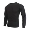 Men's T Shirts Mens Stylish Print Long Sleeve T-Shirt Casual Round Neck Waffle Pullover Undershirt Spring Autumn Clothes Thermal Underwear