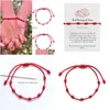 Braccialetti con ciondoli 7 nodi Bracciale con cordino rosso Protezione Buona fortuna Amet per il successo Prosperità Corda fatta a mano Braccialetti fortunati Regalo Drop D Dhvyo