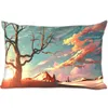 Pillow Case Artistic Scenery Rectangle Pillowcase Custom Home Textile Zipper Cover Size 45x35cm (one Side) Print