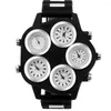 Wristwatches Five Movement Sport Big Dial Extra Large Stylish Guy's Hip Hop Watch Cool Punk Men's Quartz Male Clock Time Hour