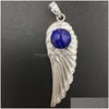 Pendentif Colliers Lapis Lazi Tiger Eye Opal Cristal Goldstone Bleu Sable Howlite Aventurine Angel Wing Perle Pwb815 Drop Deliv Dhgarden Dhw7I