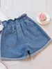 Kvinnors shorts Garemay Women's Denim Shorts Summer 5xl High midje Elastic midje Harem Ruffle Shorts Jeans For Women XXXL 230503