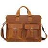 PastCases Vintage Natural Crazy Horse Couathercase Brethercase Multi Function Men Bolsas Bolsas de alta qualidade