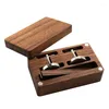 Jewelry Pouches Cufflink Tie Clip Storage Gift Box Display Case Bar Clasp Wood Holder Organizer For Men Women