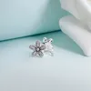 Olśniewające stokrotki kolczyki do pandora prawdziwe srebrne srebrne modne kolczyki dla kobiet Sióstr Prezent Crystal Diamond Flower z oryginalnym pudełkiem