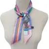 Liten silkescarf dam höst och vinterlångt band med dekorativ zouhua satin liten halsduk litterär halsduk