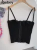 Tanks Camisoles sexy borduurwerk kanten camis tops dames korset bralette cami front knoppen gewassen schattig vest elegant Frans chic feestclubkleding 230503