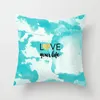 Pillow Case Blue Green Abstract Art Geometry Cushion Cover Small Throw CasePillowcase Sofa Square 45cmx45cm