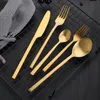 Set di stoviglie 20 pezzi Set di posate opache 304 Coltello forchetta e cucchiaio in acciaio inossidabile Set da cucina Cena Posate Set di posate Goccia 230503