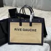 Raffias Fashion женская сумочка Rive Gauche Designer Tote Mens Mens плетение льняные летни