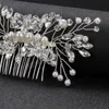 Brud lyxiga hårkammar klipp hår gaffel kvinnlig glittrande kristallmetall blomma kamrett för kvinnor bröllop hår tiaras