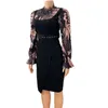 Casual jurken lange mouwen bloemenprint bodycon jurk kantoor dames slanke vrouwen vestido Afrikaanse bescheiden vieren gelegenheidsvestidos