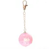 Porte-clés Glitter Ball Key Chain Pendant Bright Surface Material Round Alloy Couple