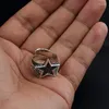 Anelli a grappolo S925 Micro intarsio in argento puro pieno di diamanti Anello regolabile tailandese con stella a cinque punte Uomini e donne alla moda