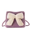 Duffel Bags Women's Crochet Tote Bag Sticked Shoulder Crossbody Handväskor Estetiska shopping Söta plånböcker Virkade hobo