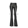 Pantalones cortos de mujer Ropa de calle informal Punk Gótico Negro Pantalones de cuero de PU Cintura alta Vendaje Flaco Pantalones acampanados delgados Ropa S 5XL 230503