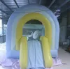 Maison gonflable commerciale de rebond d'arc-en-ciel de 6x8ft avec le château rebondissant de glissière avec le ventilateur pour la fête d'anniversaire d'enfants