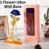 Dekoratif çiçekler yapay altın folyo gül çiçek zanaat romantik hediye kutusu seti Noel Sevgililer Günü Hatıra Düğün Parlatıcı Flores