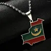 Pendant Necklaces Mauritania Map Necklace For Women Mauritanian Flag Enamel Jewelry Gifts