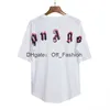 Tasarımcı PA T-Shirt Lüks Marka Tees Baskı Palms T Shirtler Erkek Angles Kısa Kollu Mürette Mürettebat Boyun Üstleri Giyim Giysileri Beden S-XL