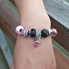 Strand femmes acier inoxydable chaîne réglable boucle Bracelet Bracelet femme rose noir cristal perles bijoux cadeau goutte 2023