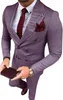 Abiti da uomo Blazer Abito da uomo Grigio Formale 2 pezzi Slim Fit Doppiopetto scozzese Morbido tweed di lana Smoking da ballo Groomsmen da sposa BlazerPantaloni 230503