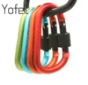 5 PCSCARABINERS PARACORD CARABINER 8CM ALUMINIUM CARABINER 5 Färger Slumpmässiga utomhusspiral D Form Carabiners Camping Climbing Equipment Mountain P230420