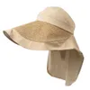 Utomhus hattar kvinnor solhatt brett stor grim fiskare hatt sommar utomhus fiske vandring uv anti nackskydd sjal visir cap damer hat bon j230502